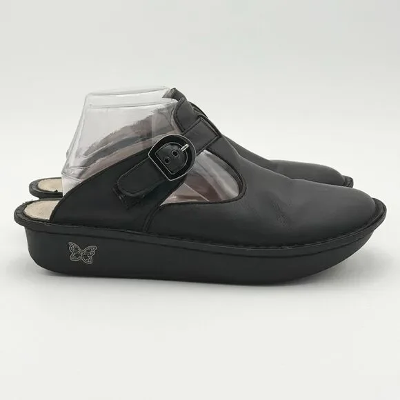 Alegria Classic Black Leather Slip-On Rocker Sole Clogs - Unisex EU 41 / Women’s - Picture 4 of 16